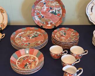 Japanese Imari peacock dinnerware