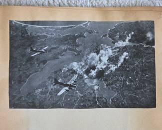 1940s World War II scrapbook, news clippings, pictures