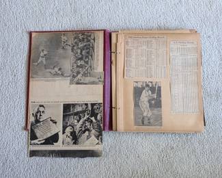 1940s sports scrapbook, baseball, basketball, football
