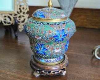 Vintage Chinese cloisonne jar