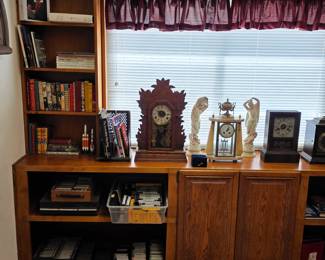Vintage clocks, vintage books