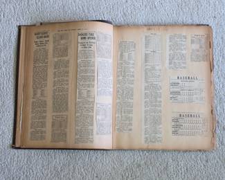 1940s 1950s sports scrapbook, baseball, basketball, football