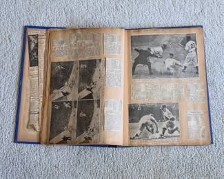 1940s 1950s sports scrapbook, baseball, basketball, football