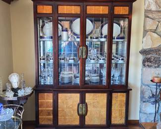 Stunning vintage lighted china cabinet