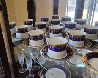 Royal Worcester fine bone china Imperial blue and gold pattern