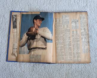 1940s 1950s sports scrapbook, baseball, basketball, football