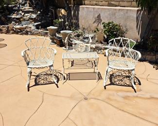 Vintage mid century metal patio furniture