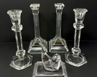58 GreekStyleHexagonCrystalCandlesticksSealPaperweight