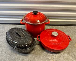 31 LeCreusetStockpotCyrilLignacDishEnamelRoasterTrio