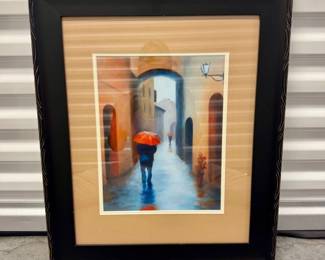 65 FramedStreetScenePaintingbyStephanieJohnson