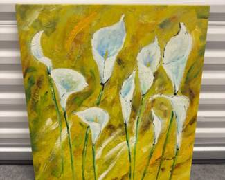 34 AcrylicTulipPaintingonCanvasBoldYellowWhitePalette