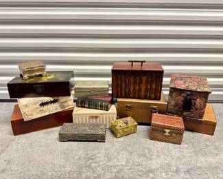 75 13DecorativeTrinketJewelryBoxesMixedStylesSizesEras