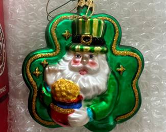 Irish Santa vintage ornament