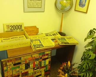 Old newspapers and air force chapel art