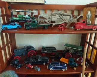 Diecast cars - including Case tractors and farm equiptment