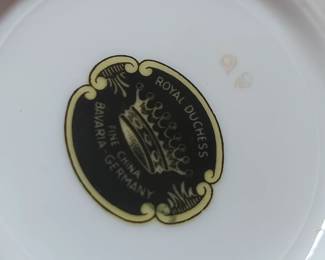Royal Duchess Bavaria China from Germany.   Have you noticed how rare it is to find China that is made in China?  I mean, just about everything else is......