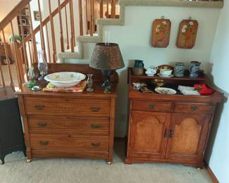 Eastlake dresser and dry sink