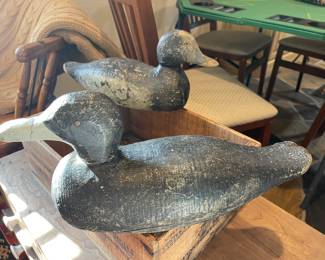 Old wooden decoy ducks antiques