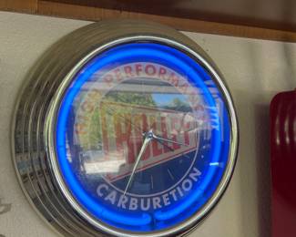 Light up signs in garage