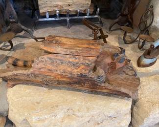 Carved raccoon