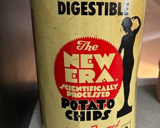 Vintage Tin New Era potato chip can