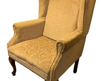 62 - Queen Anne Wingback Chair 43 x 30 x 30