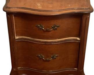 126 - French Bedside Stand 25 x 20 x 16 2 drawer
