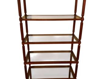 49 - Wood & Glass Shelf 73 x 34 x 16
