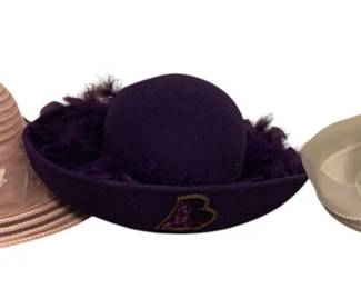 129 - 3 Vintage Hats, Large