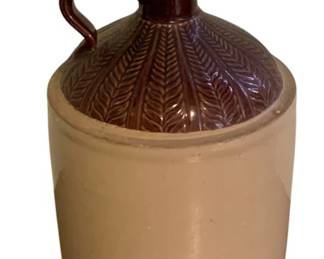 41 - Stoneware Brown & White Jug 12"