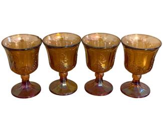 38 - 4 Indiana Amber Carnival Stems 5.5"