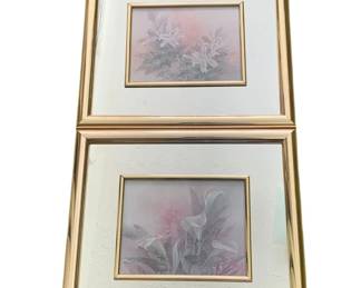 182 - Pair Mirrored Wall Art 16 x 18