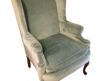 57 - Queen Anne Wingback Chair 44 x 28 x 33