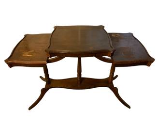 50 - Mahogany Duncan Phyfe 3-Tier Window Table 22 x 45 x 20