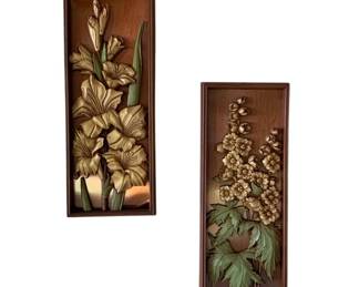 143 - Pair Vintage Wall Decor 15.5 x 6