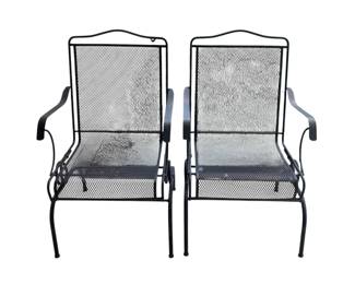 113 - Pair Metal Patio Rocking Chairs 37 x 22 x 25