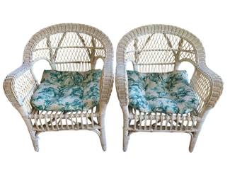 151 - Pair Wicker Chairs 32 x 26 x 26