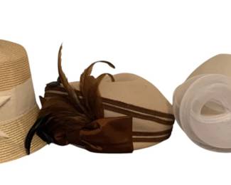 130 - 3 Vintage Hats, Large