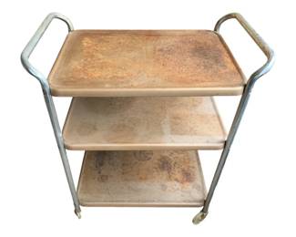29 - Vintage Rolling Cart Metal 28 x 27 x 16
