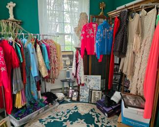 Large collection of vintage clothing and costumes