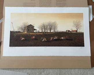 BT9 - $250. Bob Timberlake "Behind Riverwood". Unframed. In Original Packaging. Signed & Numbered. #1167/3695. (Selling from Bob Timberlake currently for $625.)