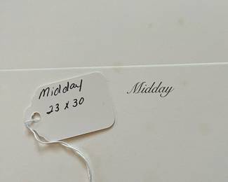 BT3 - $100. Bob Timberlake "Midday". Unframed. In Original Packaging. Signed & Numbered. #1167/8138 (Selling from Bob Timberlake currently for $1,050.) Does have some small visible staining.