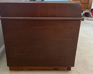 C19 - $50. Vintage Lane Cedar Chest. Top has been refinished at some point from significant wear (you can still see scratches) Inside is in very good condition. Measures 47" wide x 18.5" deep x 19" tall.