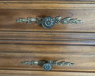 C11 - $100. Sherrill Furniture Co. Statesville, NC. Chest of Drawers. Measures 37" wide x 19" deep x 48" tall. A few minor scuffs & scratches but all drawers slide. Bottom drawer track is cracked so drawer sits at an odd angle - should be an easy fix! Good vintage condition!