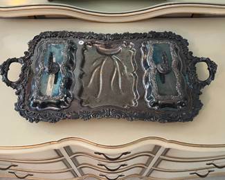 C113 - $10. Large Silver Plated Serving Tray.