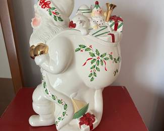C29 - $40. Holiday Santa Collection by Lenox. Cookie Jar. Measures 14" tall.