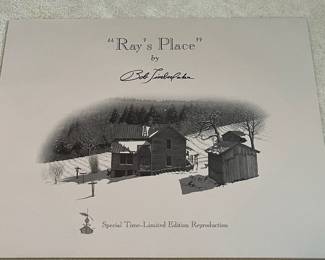 BT1 - $250. Bob Timberlake "Ray's Place". Unframed. In Original Packaging. Signed & Numbered. #1167/6791 (Selling from Bob Timberlake currently for $775.) One minor stain noted next to the numbers - probably outside where the frame would be.