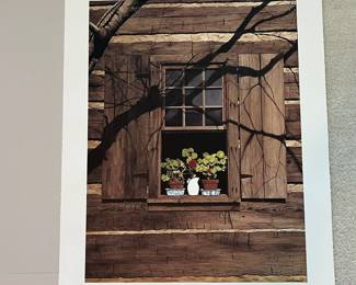 BT4 - $225. Bob Timberlake "Studio Geraniums". Unframed. In Original Packaging. Signed & Numbered. #1167/1250 (Selling from Bob Timberlake currently for $775.)