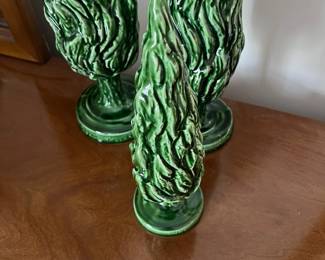 C24 - $450. *Rare* Vietri Cypress Trees signed Stefano Roselli - set of 3 in Green. Measures 11", 15.5" & 20". No issues noted.