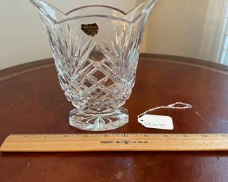 C72 - $15. Noritake Leaded Crystal Vase. Measures 5.5" wide x 6.25" tall.
